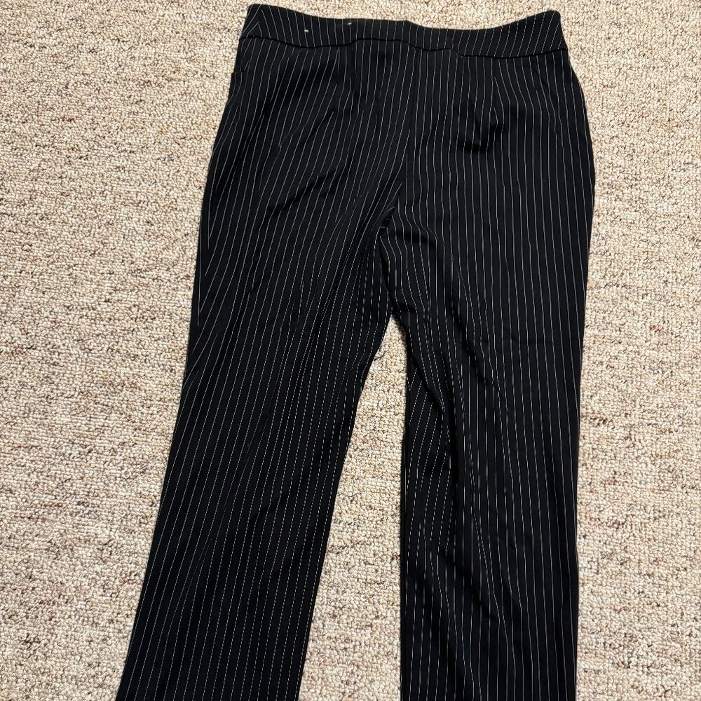 Chico's black and white stripe slacks (size 1)